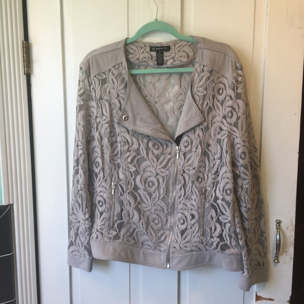 1X INC Grey Lace Jacket EUC